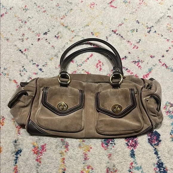 Coach | Bags | Coach Legacy Suede Turn Lock Satchel | Poshmark